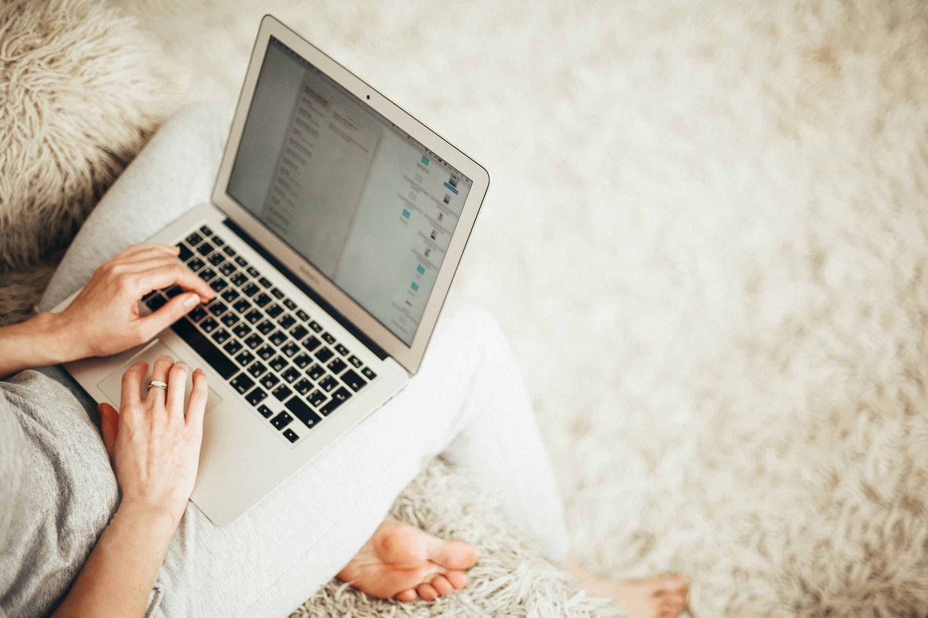 person holding laptop